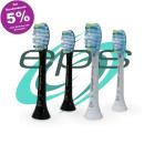 4 original Philips Bürstenköpfe C3 Adaptive Clean (2x schwarz und 2x weiß gemischt, Bulk)